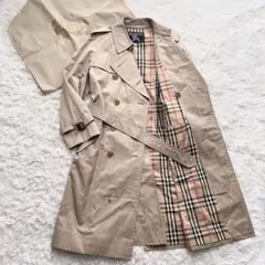 極美品✨バーバリー トレンチコート ノバチェック ベルト ロング ハニーベージュ