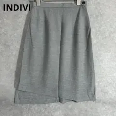 INDIVI スカート 膝丈リクルートスカート スーツ　グレー　日本製　38