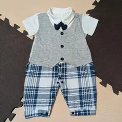 フォーマル　ロンパース　80cm　半袖　蝶ネクタイ　男の子　お祝い　ri30