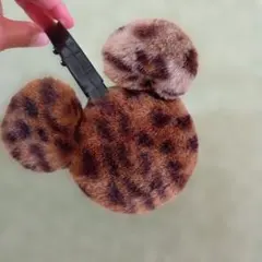 ディズニーリゾート　ミッキーレオパード　豹柄　耳当て