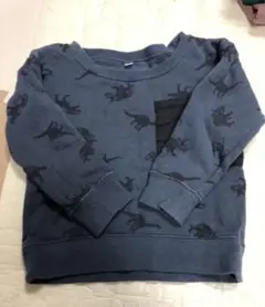 恐竜柄 ダークブルー トレーナー　100センチ