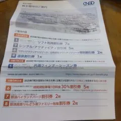 ★匿名配送 日本スキー場開発 株主優待・割引券 1冊 100株分★