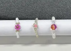 カラフルビーズリング3点セット 春夏
