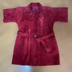 【値下げ】レア★ヴィンテージスエードジャケットベルト付き半袖レッドM