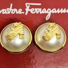 美品 Ferragamo フェラガモ イヤリング ゴールド サンダル クリップ