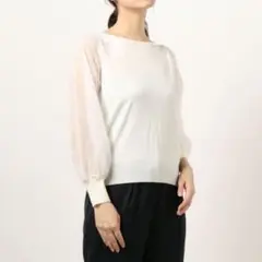 ANAYI アイボリーバルーンスリーブニット