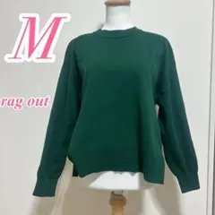 RagOut ラグアウト グリーン ニット M クルーネック カジュアル ポリ
