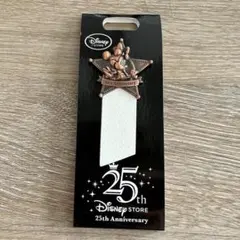 ディズニーストア25周年限定★星型 ミニーマウスメッセージピンバッジ