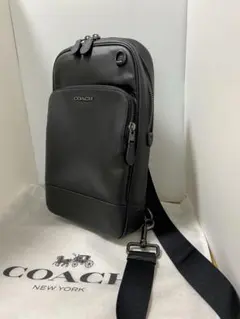 【未使用品】COACH コーチ スリングバッグ ボディバッグ レザー ブラック