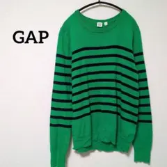 3-1【ギャップ】ボーダーニット　長袖　グリーン