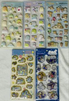 ふにふにシール　ぷくぷくエアー　すみっこぐらし　リラックマ　シマエナガ　カミオ