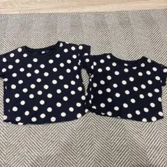 無印良品 80cm 100cm お揃い 半袖 トップス Tシャツ 兄弟 水玉のサムネイル