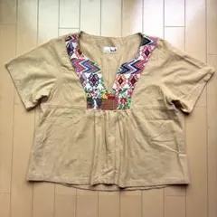 TITICACA チュニック 半袖 刺繍 ベージュのサムネイル