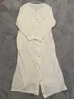 サマンサモスモス　ロングカーディガン　ワッフル素材　アイボリー　美品