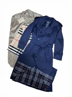 美品 希少 Burberry トレンチコート ネイビー