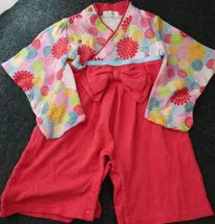 ベビー キッズ 花柄ロンパース 女児用 80cm