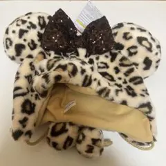【新品未使用】ディズニー　ミニー　ヒョウ柄　ファンキャップ　ブラウン　新作