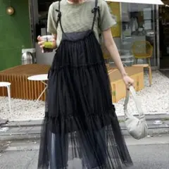 forksy. チュールキャミソールワンピース