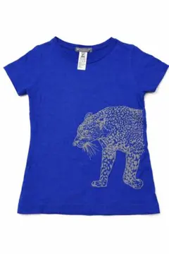 Bonpoint ボンポワン 半袖Tシャツ 100 青 動物柄 ヒョウ柄のサムネイル