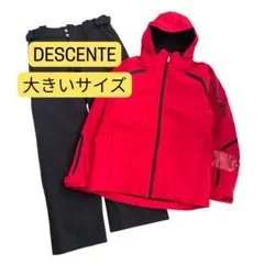 大きいサイズ デサント スキーウェア O セットアップ 上下セット赤黒