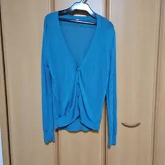 UNIQLOエメラルドグリーンサマーニットカーディガン薄手