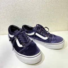VANS パープル ベロア調 スニーカー レディース