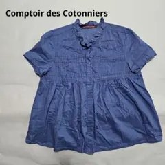 ユニクロコラボ COMPTOIR DES COTONNIERS ブルー ブラウス