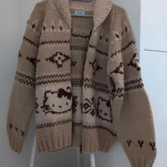 Sanrio Hello Kitty ニットカーディガン ベージュ Mのサムネイル