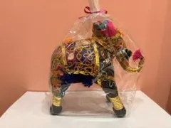 インド　象　ぬいぐるみ刺繍　アフリカ　インテリア　アジア雑貨　タイ　ハンドメイド