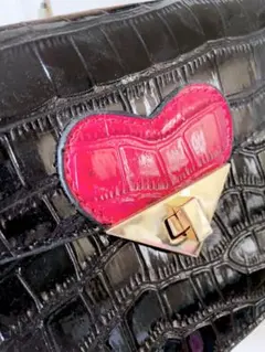 クロコダイル風 ブラック ハンドバッグ