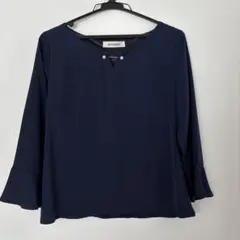 美品　Misch Masch ネイビー Vネックシャツ