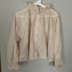 新品　未使用　Samansa Mos2 薄いピンク フリル付き長袖シャツ