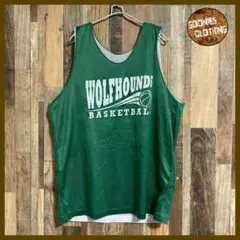 グリーン バスケットボール ゲームシャツ ウェア 古着 タンクトップ 緑