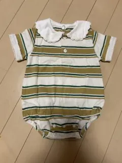 Cottli 襟付きボーダーロンパース 70cm