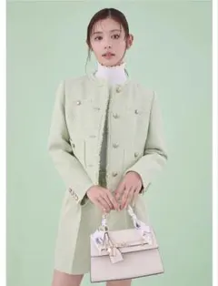 【美品】CELFORD / セルフォード フリンジツイードジャケット　ミントのサムネイル