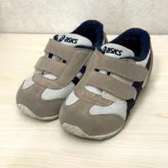 asics アシックス ベージュ ネイビー スニーカー 14.5cm