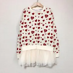 未使用 シャーリーテンプル ハートペプラムトレーナー　150 オフ白