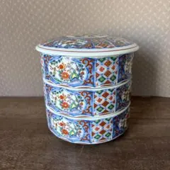 有田焼三段重　重ね鉢　蓋付き　第一陶器