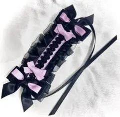 ぬい服 ヘッドドレス 紫色 黒色 ぬいぐるみ ちびぐるみ