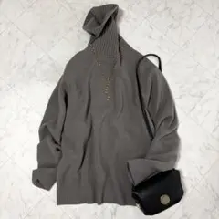 【ドゥーズィエムクラス 】タートルネックニット　ミドルゲージ　ウール　グレージュ