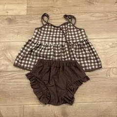 ブラウンチェック セパレート水着