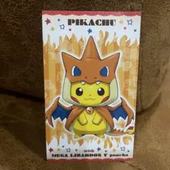 ポケモン　名刺カード　ポンチョを着たピカチュウ　リザードン