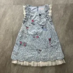 ＊ メゾピアノ ＊ 120cm ワンピース 水色 ドット柄
