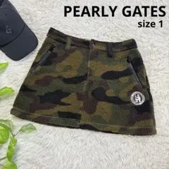 【パーリーゲイツ】美品 スカート ボア カモフラ 1サイズ レディース