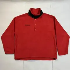 Colombia USA製 90s スナップボタン プルオーバーフリース 赤L