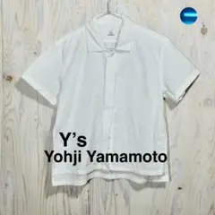 Y's Yohji Yamamoto半袖ブラウス 白 隠れボタン仕様