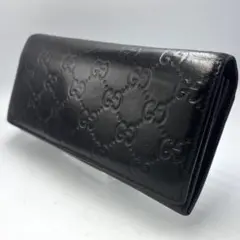 GUCCI グッチ シマレザー 長財布 ブラック GG柄 二つ折り レザーのサムネイル