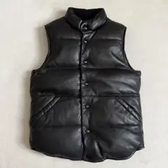 Schott 米国製 ヴィンテージ オールレザー ダウンベスト ブラック S Schott N.Y.C SCHOTT ショット 204D レザーダウン ベスト(米国製