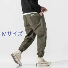 M ジョガーパンツ カーゴパンツ ワイドパンツ ワークパンツ カーキ