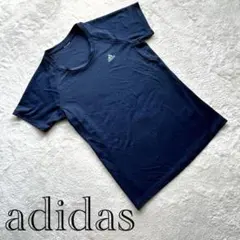 良品 adidas 【M】 ネイビー Tシャツ ポリ スポーツ 春夏